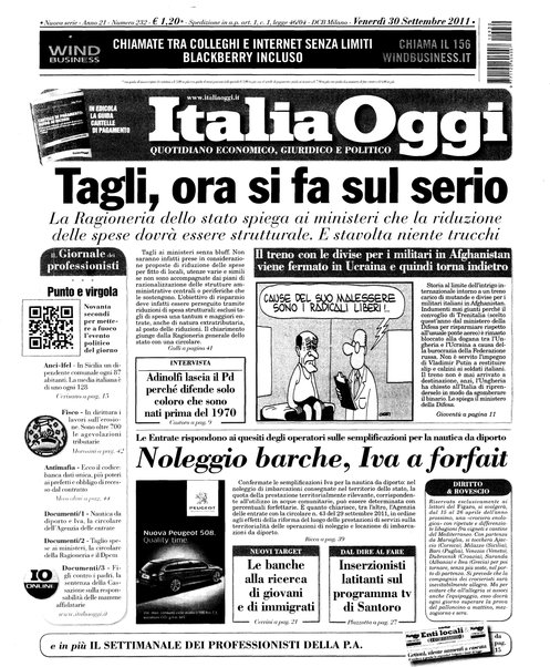 Italia oggi : quotidiano di economia finanza e politica